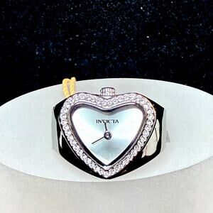 Invicta Mini Angel Women's Ring Watch Crystal Bezel Silver Heart Dial 49572-NEW